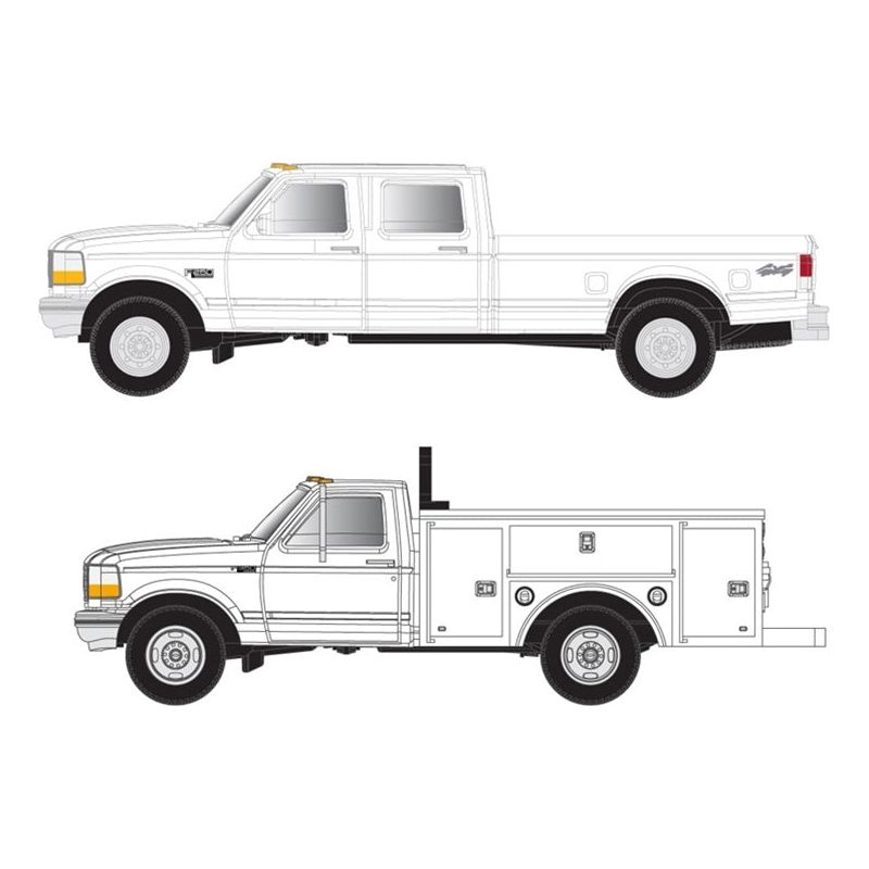 Atlas, N Scale, 60000149, Ford F-250/F-350 Set, White (2)