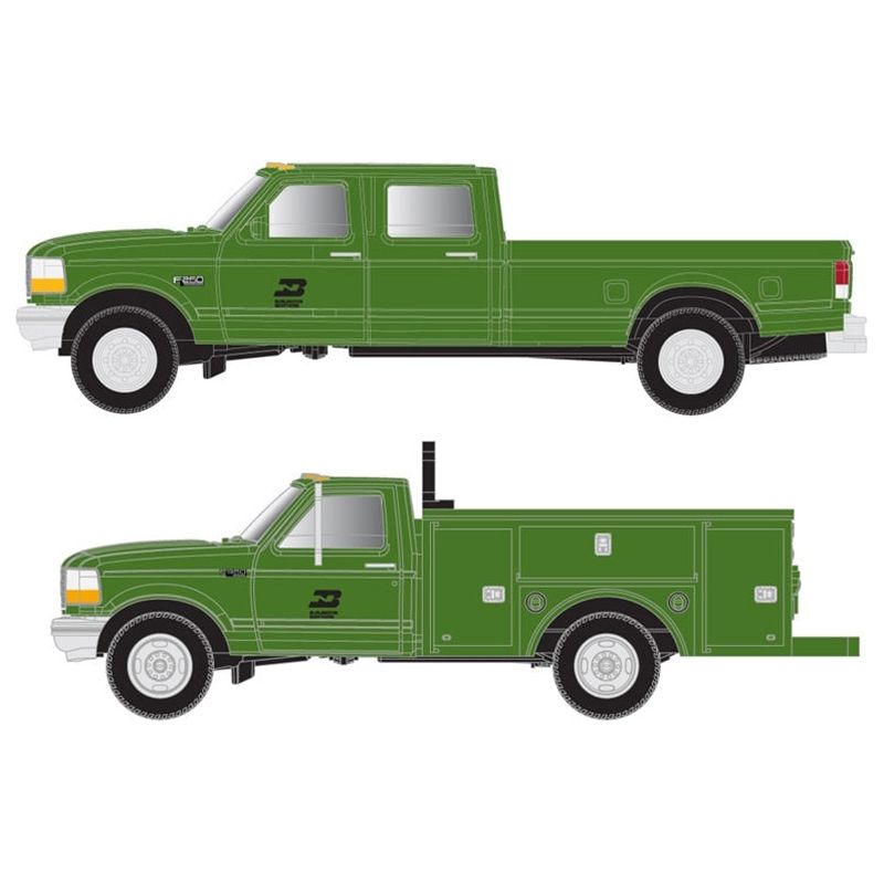 Atlas, N Scale, 60000152, Ford F-250/F-350 Set, Burlington Northern (2)