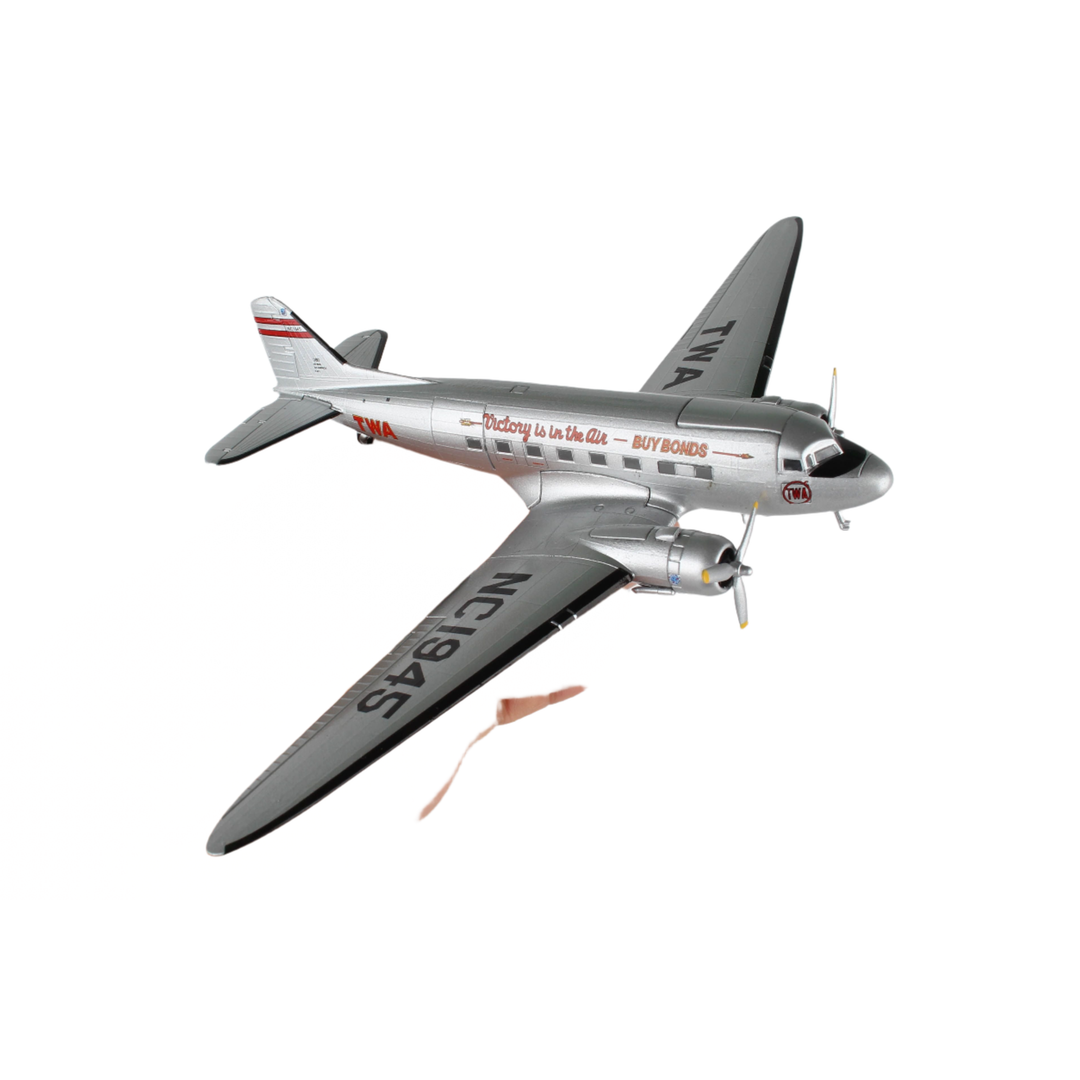 Daron Postage Stamp, PS5559-4, Douglas, DC-3, TWA, 1:144