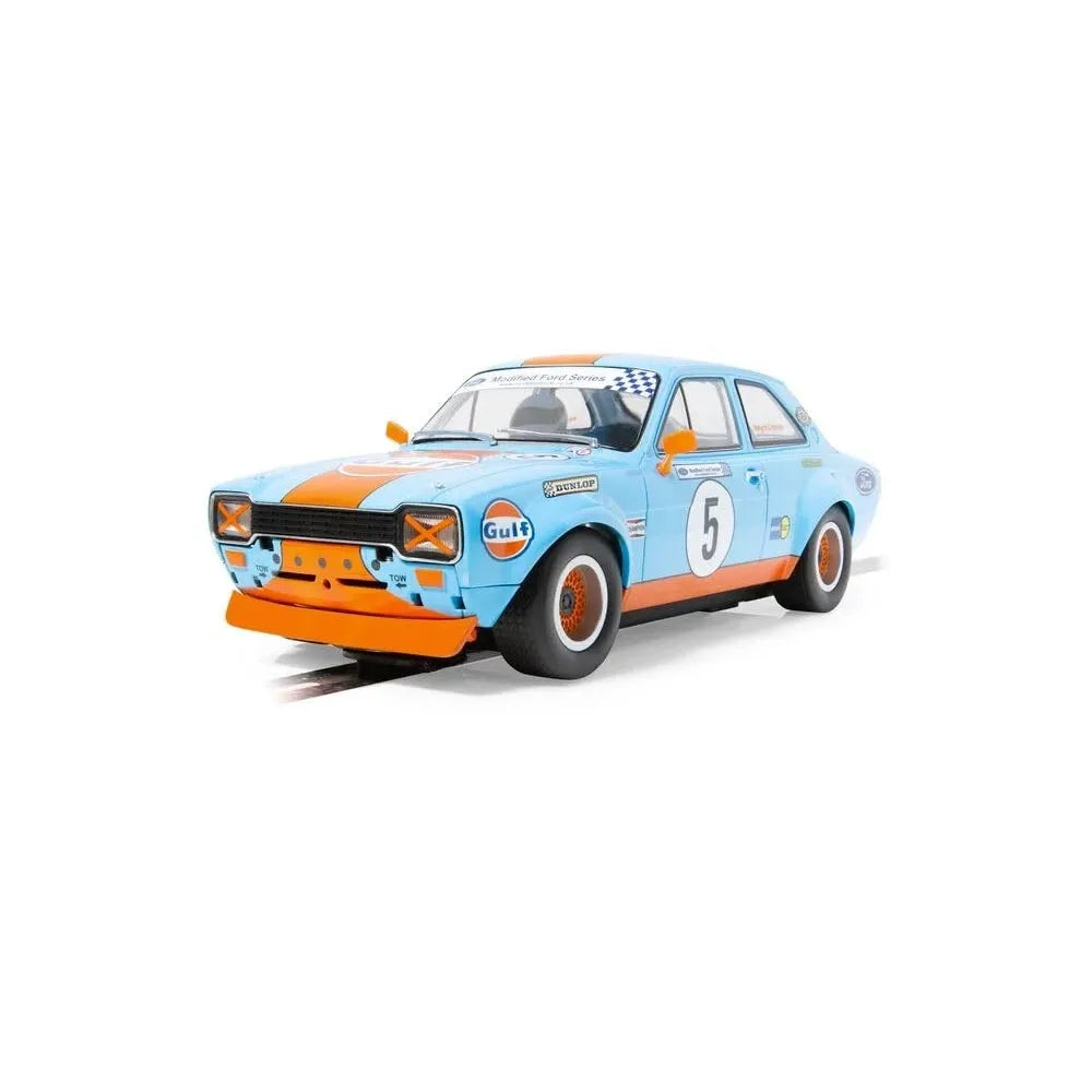 Scalextric, C4530, Ford Escort MK1 – Wayne Crabtree Modified Fords 2023 - Gulf, DPR, 1/32 Scale w/Lights