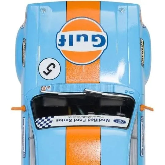 Scalextric, C4530, Ford Escort MK1 – Wayne Crabtree Modified Fords 2023 - Gulf, DPR, 1/32 Scale w/Lights