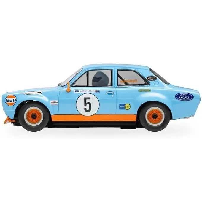 Scalextric, C4530, Ford Escort MK1 – Wayne Crabtree Modified Fords 2023 - Gulf, DPR, 1/32 Scale w/Lights