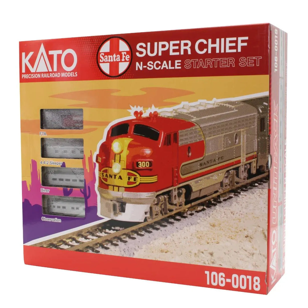 Kato, N Scale, 106-0018, Santa Fe Super Chief Starter Train Set With Track And Power Pack