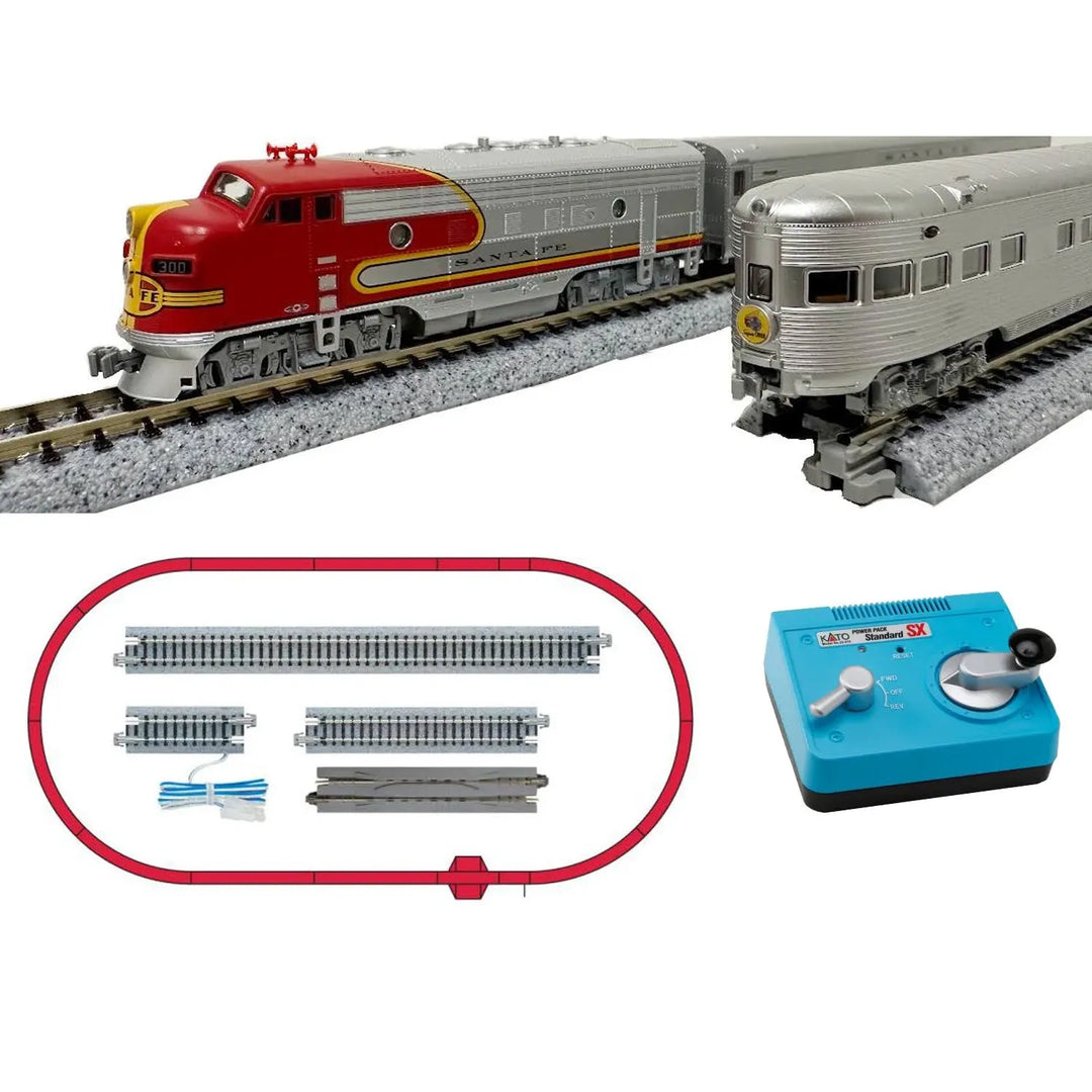 Kato, N Scale, 106-0018, Santa Fe Super Chief Starter Train Set With Track And Power Pack