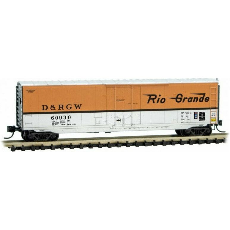 Micro-Trains, N Scale, 03800562, 50' Standard Box Car With Plug Door And No Roofwalk, Denver And Rio Grande Western, #60930