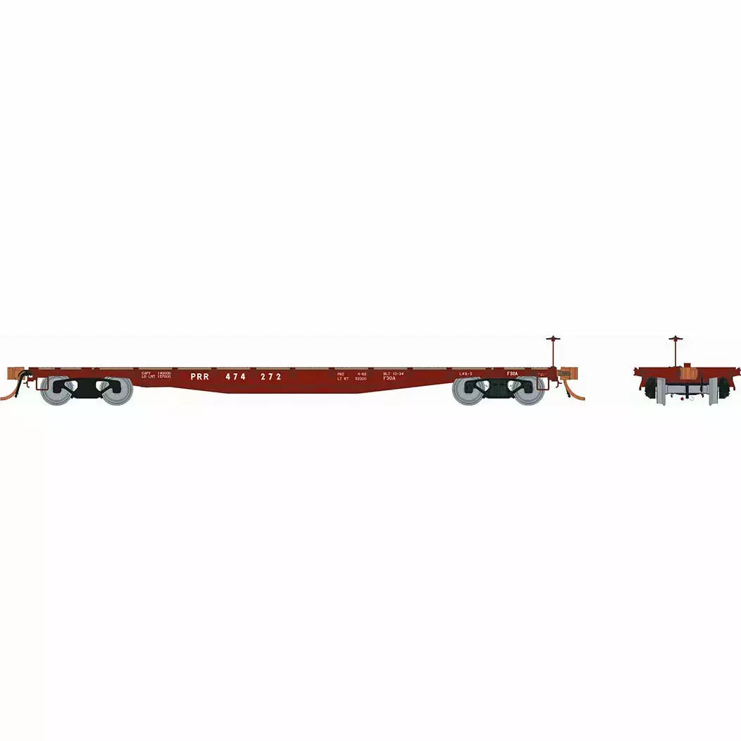 Rapido, 138003, HO Scale, F30A 50' TOFC Flat Car Set, PRR, (Six Pack)