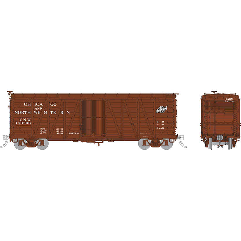 Rapido, 142005, HO Scale, USRA Single-Sheathed Box Cars, Chicago and North Western, (6 Pack)