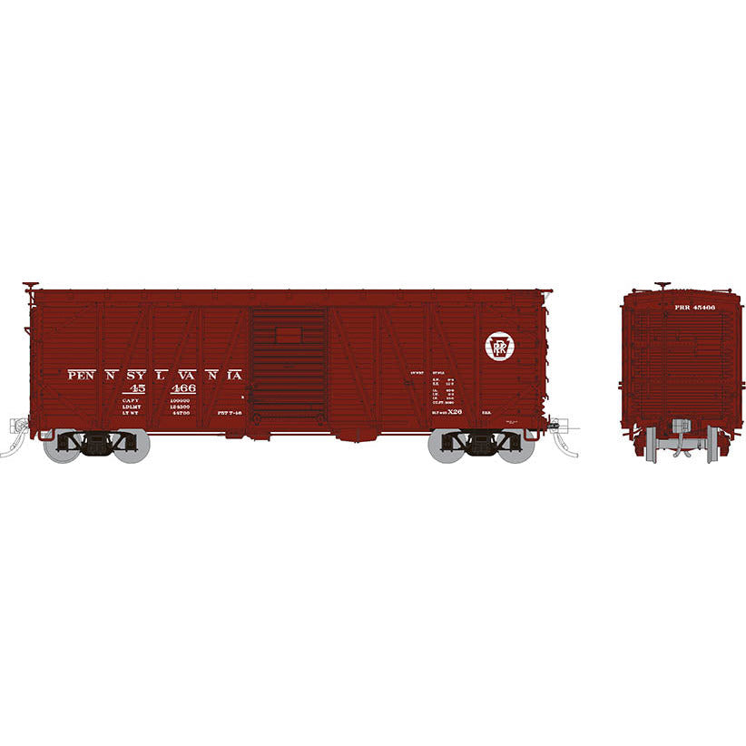Rapido, HO Scale, 142012, USRA Single-Sheathed Box Cars, With Youngstown Door, Pennsylvania Railroad, (6 Pack)