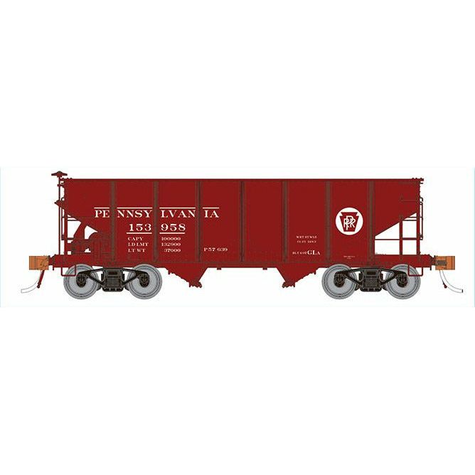 Rapido, HO Scale, 148001, GLa 2-Bay Hoppers, Pennsylvania Railroad - Circle keystone, (Single Car)