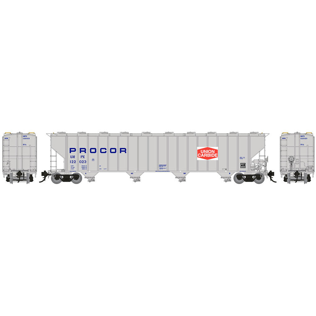 Rapido, 157003, HO Scale, Procor 5820 Covered Hoppers, Procor (UNPX), "Union Carbide", (6 Pack)