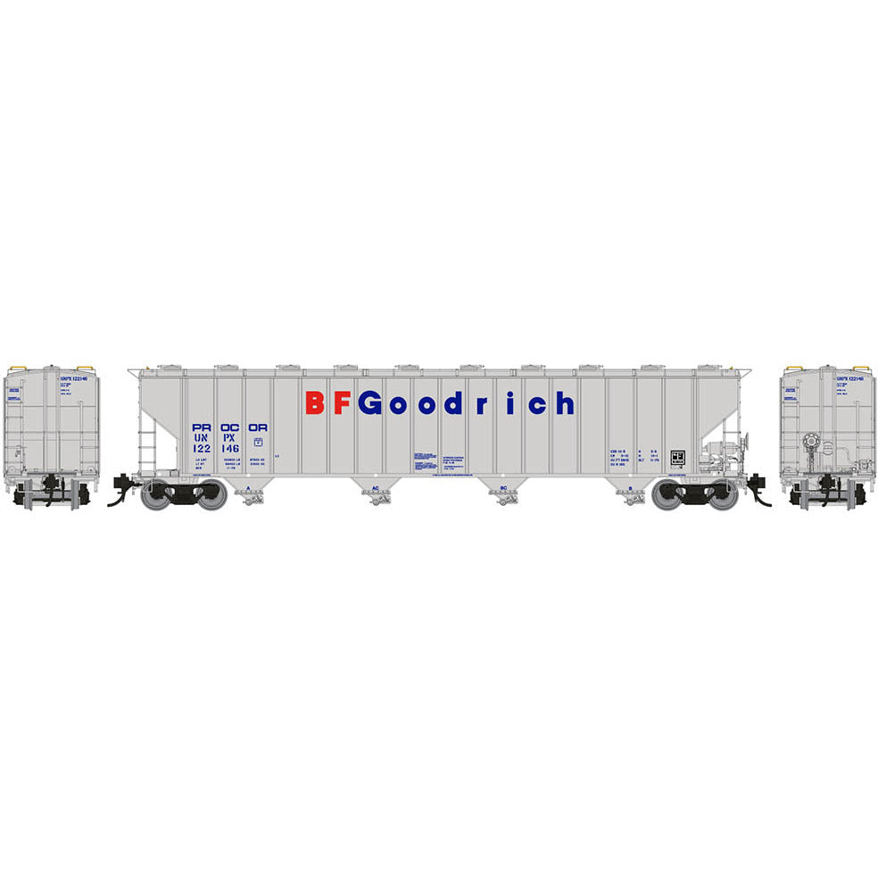 Rapido, 157004, HO Scale, Procor 5820 Covered Hoppers, BF Goodrich, (UNPX) (3 Pack)