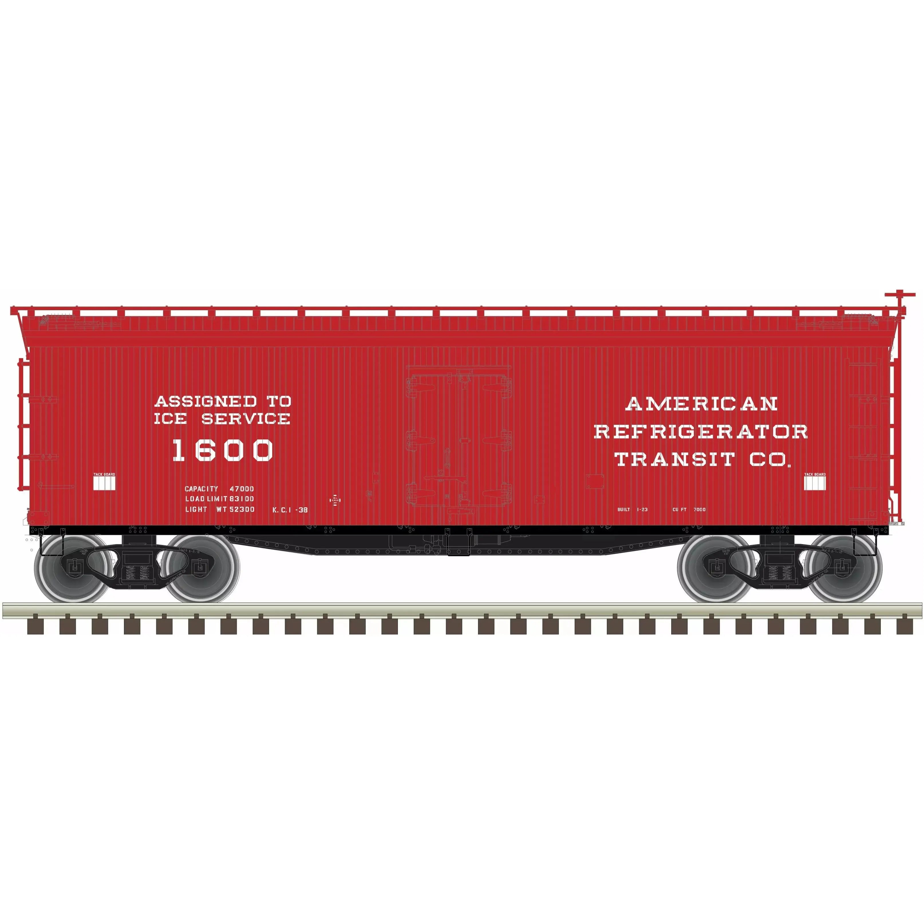 Atlas, HO Scale, 20005843, 40' Wood Reefer, ART Ice Service, #1605