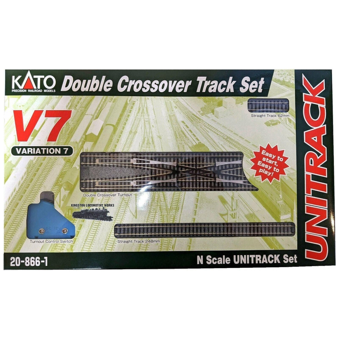 Kato, N Scale, 20-866-1, Unitrack Double Crossover Track Set, Variation 7