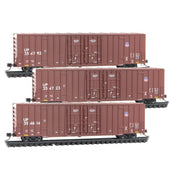 Micro-Trains, N Scale, 993 02 150, 60' Rib Side High-Cube Double Plug Box Car, Union Pacific (3-Pack)