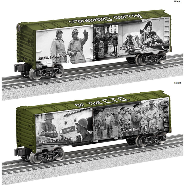 Lionel, O Scale, 2238100, Box Car, WWII Generals