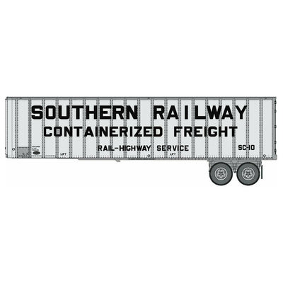 Walthers SceneMaster, HO Scale, 949-2614, 40' Flexi-Van Trailers, Southern, (2 Pack)