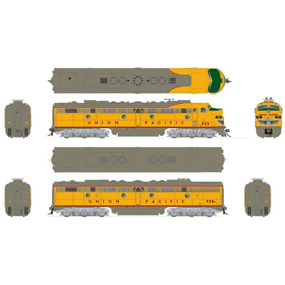 Rapido, HO Scale, 28540, EMD E8A/B Set, Union Pacific #938/938B, DCC & Sound