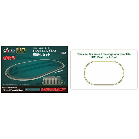 Kato, HO Scale, 3-111, HV-1 R730mm Oval Set for Double Tracking an Outer Loop for the HM-1 Set