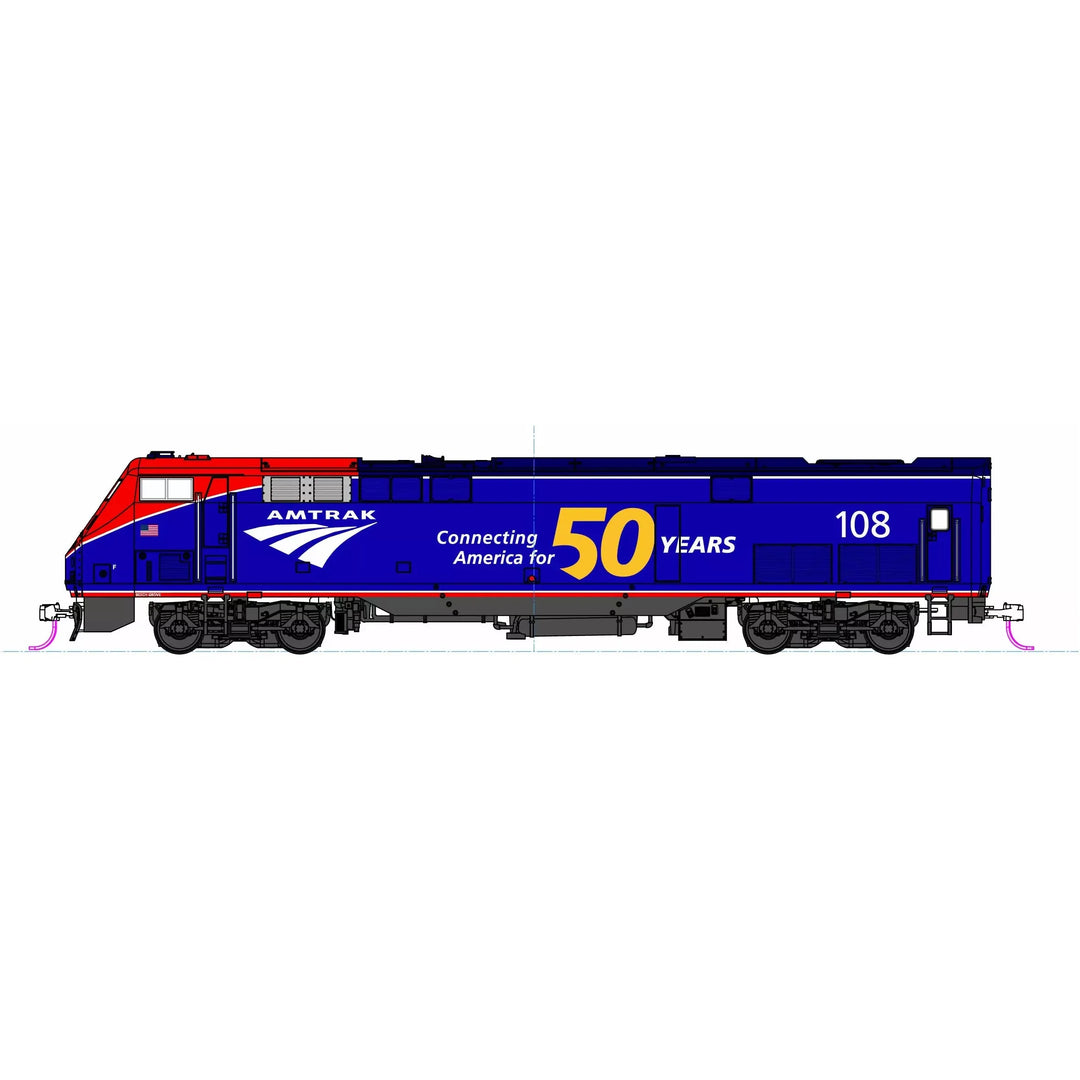 Kato, HO Scale, 37-6115, GE P42 Genesis, Amtrak, (Phase VI With 50th Logo), #108