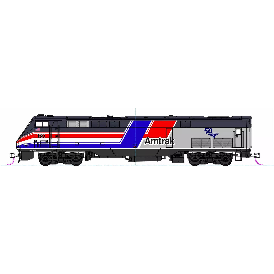 Kato, HO Scale, 37-6116, GE P42 Genesis, Amtrak, ("Dash 8" Phase III With 50th Logo), #160