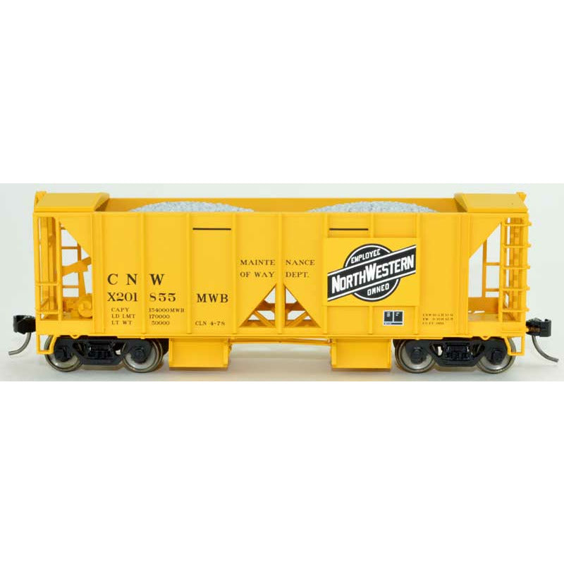 Bowser, HO  Scale, 42792, 70-Ton Ballast Car with Side Chutes, Chicago and North Western, #X201833