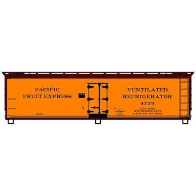 Accurail, 4907, HO Scale, 40' Wood Refrigerator Car Kit, Pacific Fruit Express, #4759, (HO Scale Kit)
