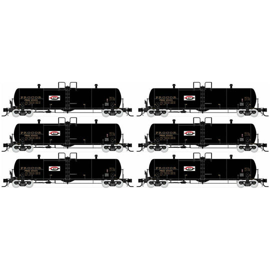 Rapido, 535004, N Scale, Procor 20K gal Tank Car, PROX  As Delivered Split "P" Logo - 6-Pack #2