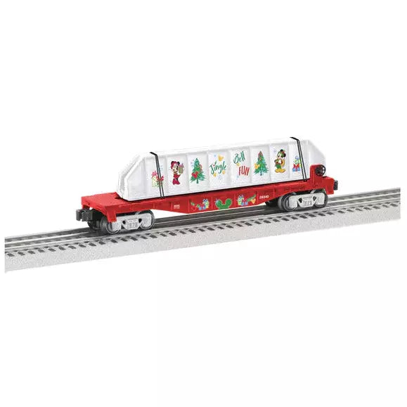 Lionel, O Scale, 2128340, Mickey & Friends Christmas, Flatcar with Girders