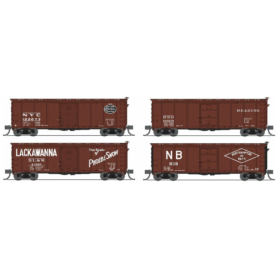 Broadway Limited Imports, N Scale, 7273, NYC 1950s 40' Steel Box Cars, Variety Set D, (4 Pack)