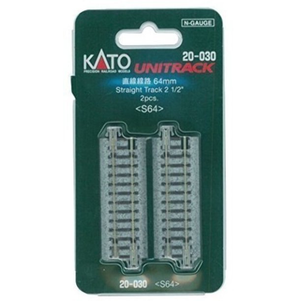 Kato, N Scale, 20-030, Unitrack 2-1/2" Straight (2)