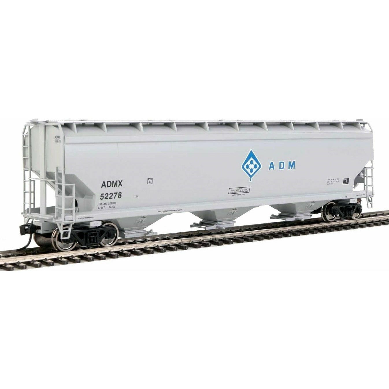 Walthers Mainline, HO Scale, 910-7713, 60' NSC 5150 3-Bay Covered Hopper, Archer-Daniels-Midland, #52278