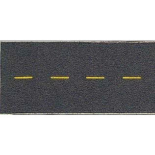 Walthers SceneMaster HO 949-1251 Flexible Self-Adhesive Paved Roadway, Vintage And Modern No Passing Zone (Yellow Dashed Center Line)