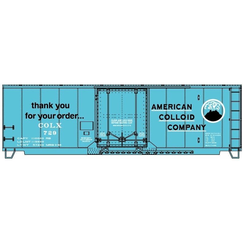 Accurail, 81412, HO Scale, 40' Insulated Steel Box Car Kit, American Colloid Company, #729, (HO Scale Kit)