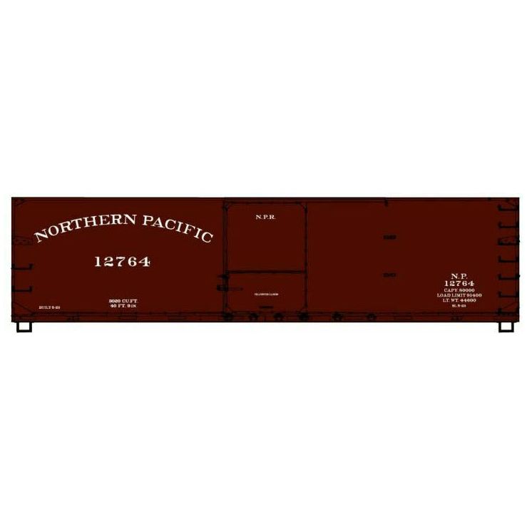Accurail, HO Scale, 81443, 40' Double Sheathed Wood Box Car Kit, Northern Pacific, #12764, (HO Scale Kit)