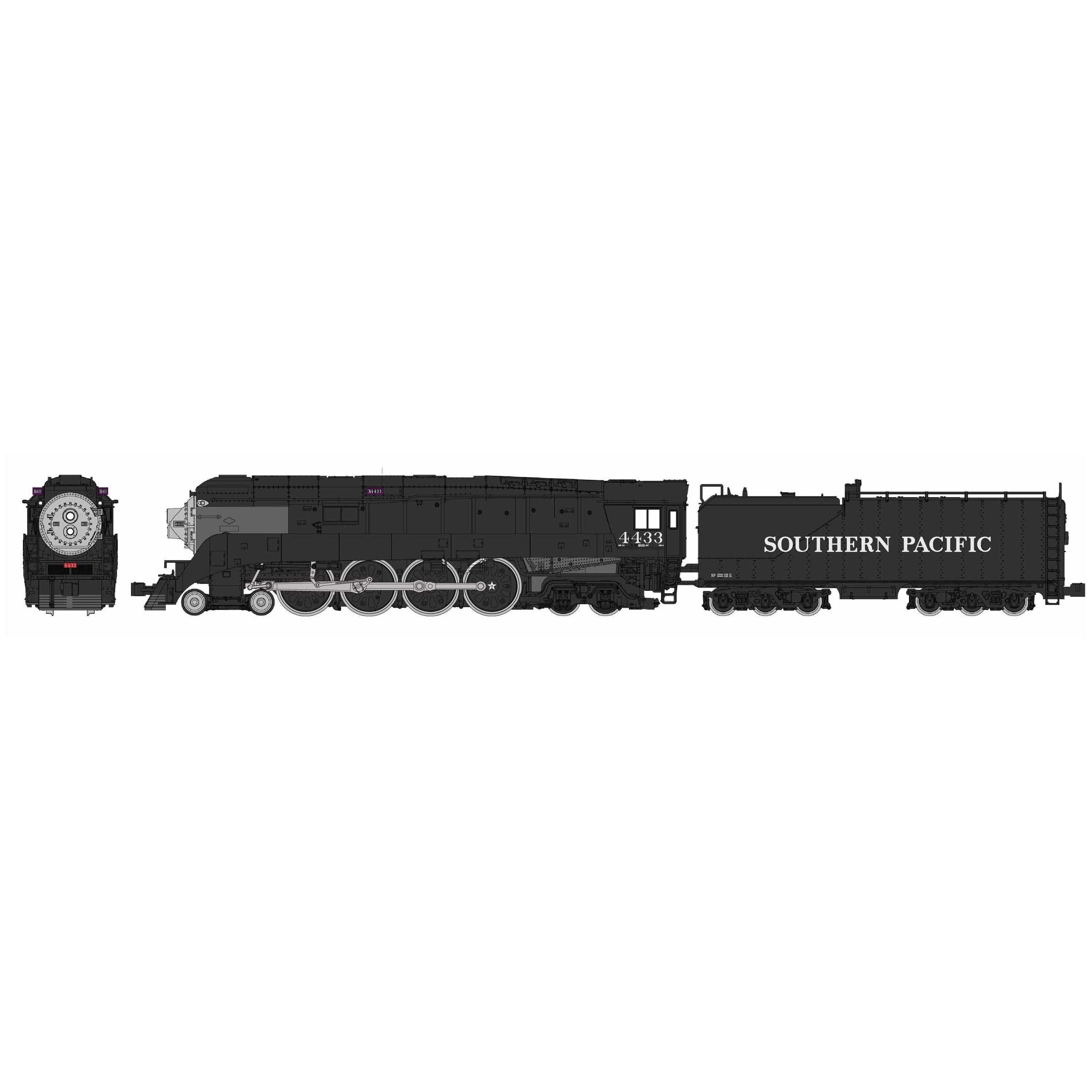 Kato, N Scale, 1260309, GS-4 4-8-4 Steam Locomotive, Southern Pacific - Postwar Black, #4445, DCC READY