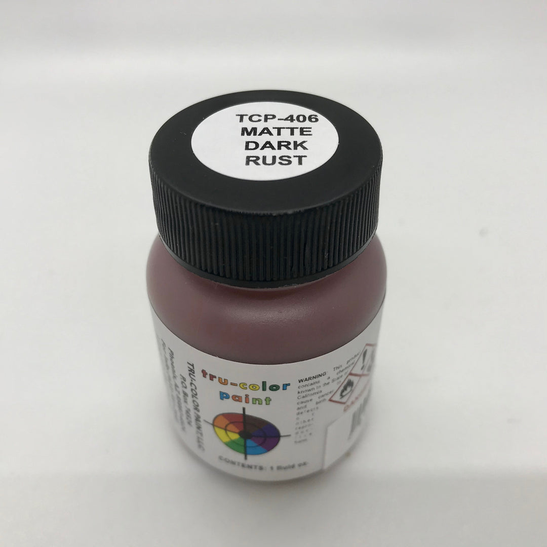 Tru-Color Paint, TCP-406, Air Brush Ready, MATTE-Dark Rust, 1 oz