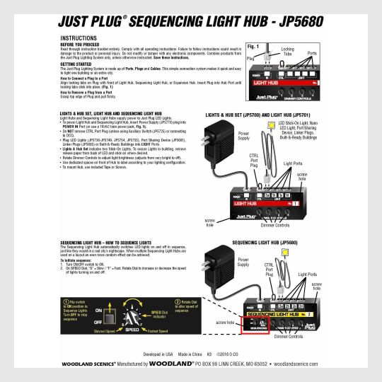 1345316585495 - Woodland Scenics Jp5680 Sequencing Light Hub - Rj's Trains