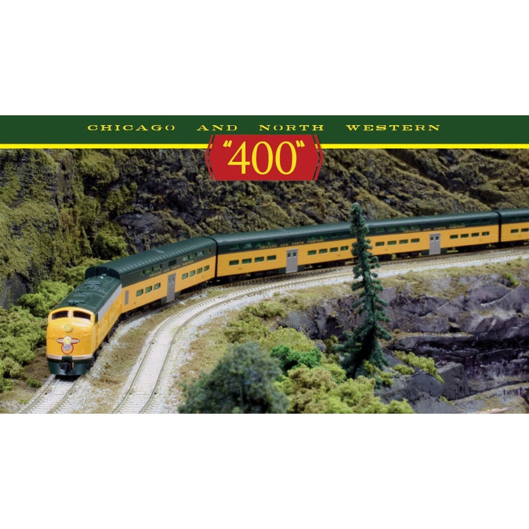 Kato, N Scale, 106-104, EMD E8A and Pullman Bi-Level "400" Train, Chicago and North Western (6-Unit Set)