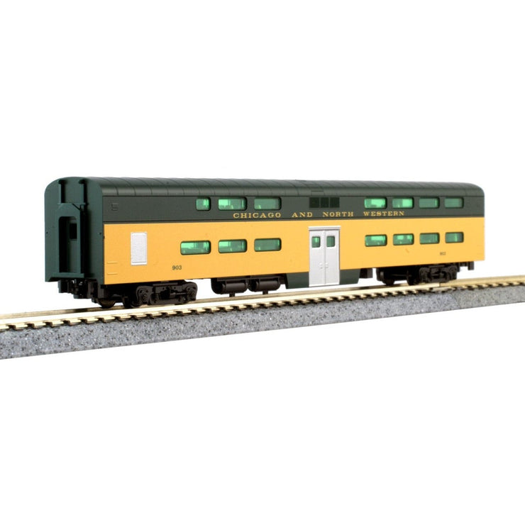 Kato, N Scale, 106-104, EMD E8A and Pullman Bi-Level "400" Train, Chicago and North Western (6-Unit Set)