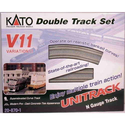 Kato, N Scale, 20-870, Unitrack Double Track Variation Set 11 (Super Elevated Curves And Modern Concrete Ties)