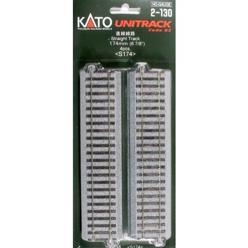 Kato, HO Scale, 2-130, Unitrack, 174mm  6-7/8", Straight, (4 Pieces)