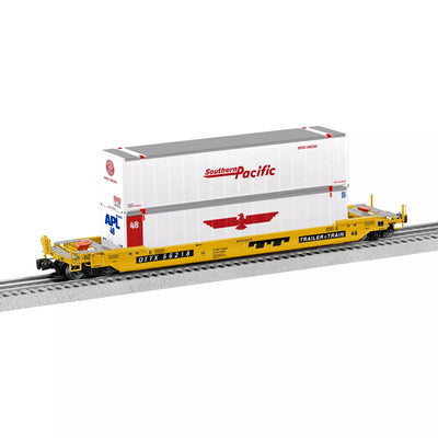 Lionel, O Scale, 2226601, Standard O Husky Stack Well Car With Containers, Trailer Train, #56218