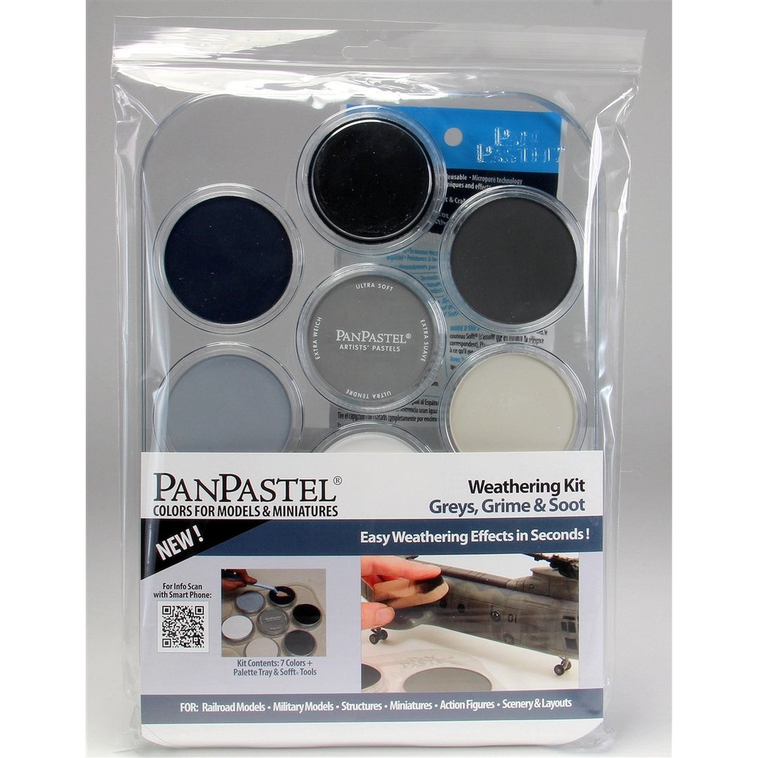 PanPastel, 30702 7-Colors Weathering Kit, Greys, Grime, and Soot Mix