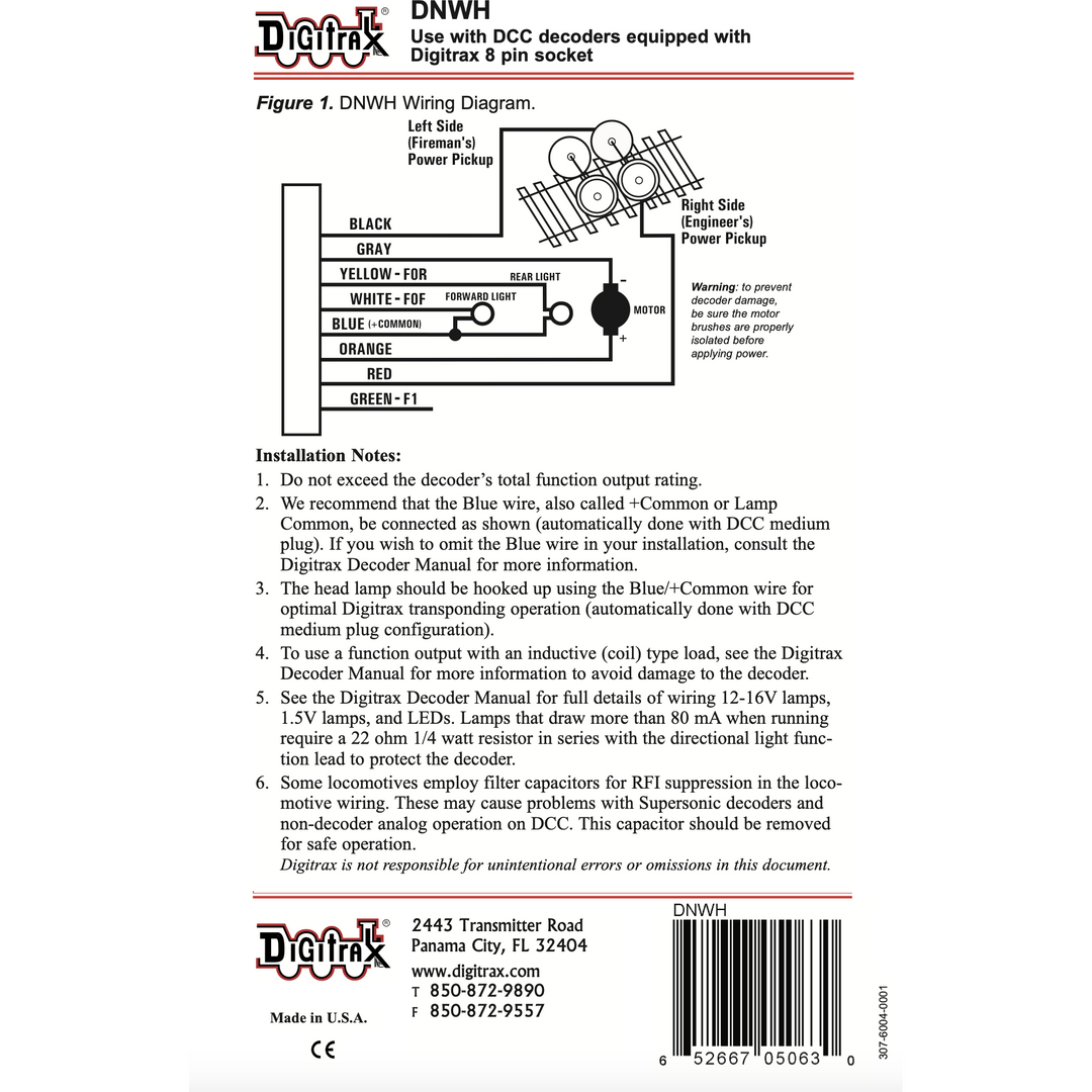 Digitrax, DNWH, 5-pack Digitrax N-Scale Wire Harness