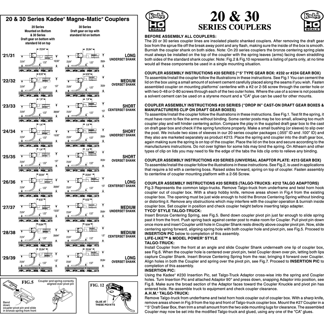 Ho Scale Train Couplers Kadee G Scale Couplers Kadee #308 HO To O Scale Under Track Magnetic Uncoupler Unrailed Switch Kadee 148 - Foto 1