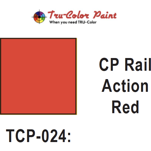 Tru-Color Paint, TCP-024, Airbrush Ready, CP Rail Action Red, 1 oz