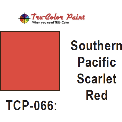 066 Color Code Tru-Color Paint, TCP-066, Airbrush Ready, Southern Pacific, Scarlet Re ...