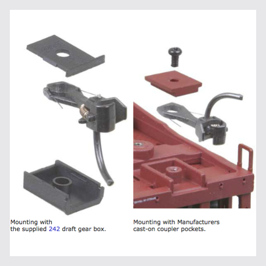1433989644311 - Kadee Ho 58 "Scale" Medium (9/32") Centerset Shank Metal Coupler (2 Pair) - Rj's Trains