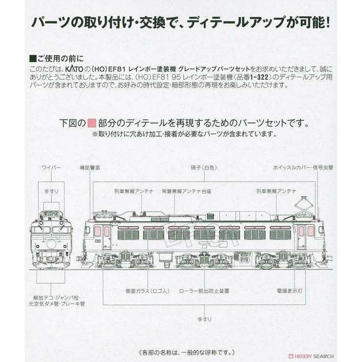 Kato, HO Scale, 7-103-2, Upgrade Kit for EF81-95 Rainbow