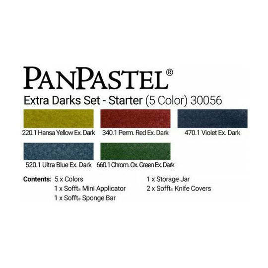 PanPastel, 30056, Starter Set - Extra Dark Shades (5 Color), + Sofft Tools